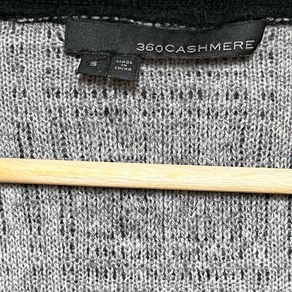 360 Cashmere Open front Black Grey Check Cardigan Womens S - Picture 4 of 4